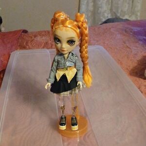Rainbow High Doll with Orange Hair and Gray Jacket